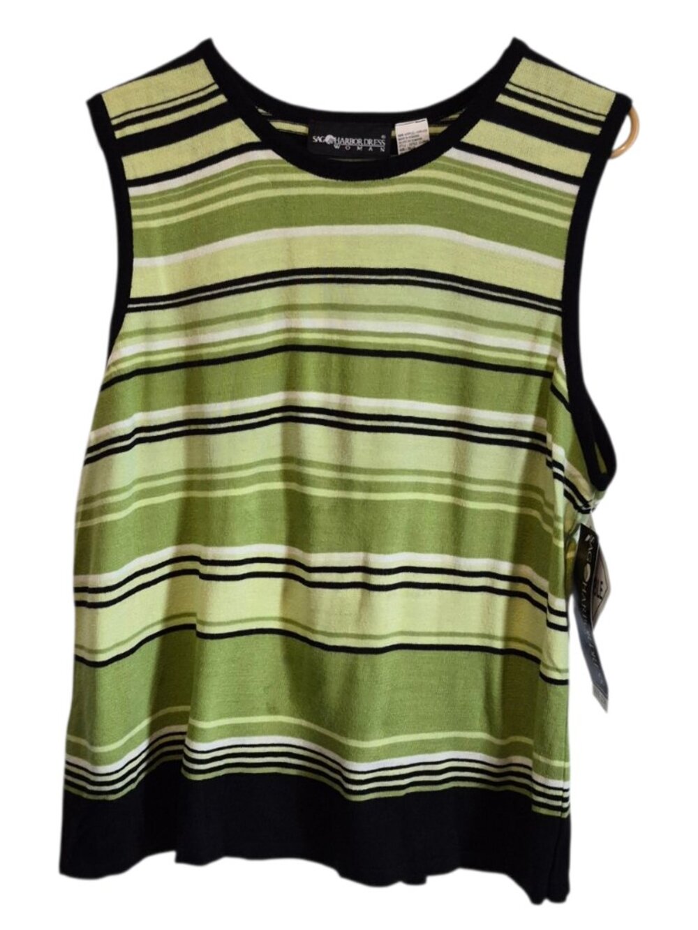 Sag Harbor Women's Plus Size Striped Sleeveless Knit Tank Top Size 22W